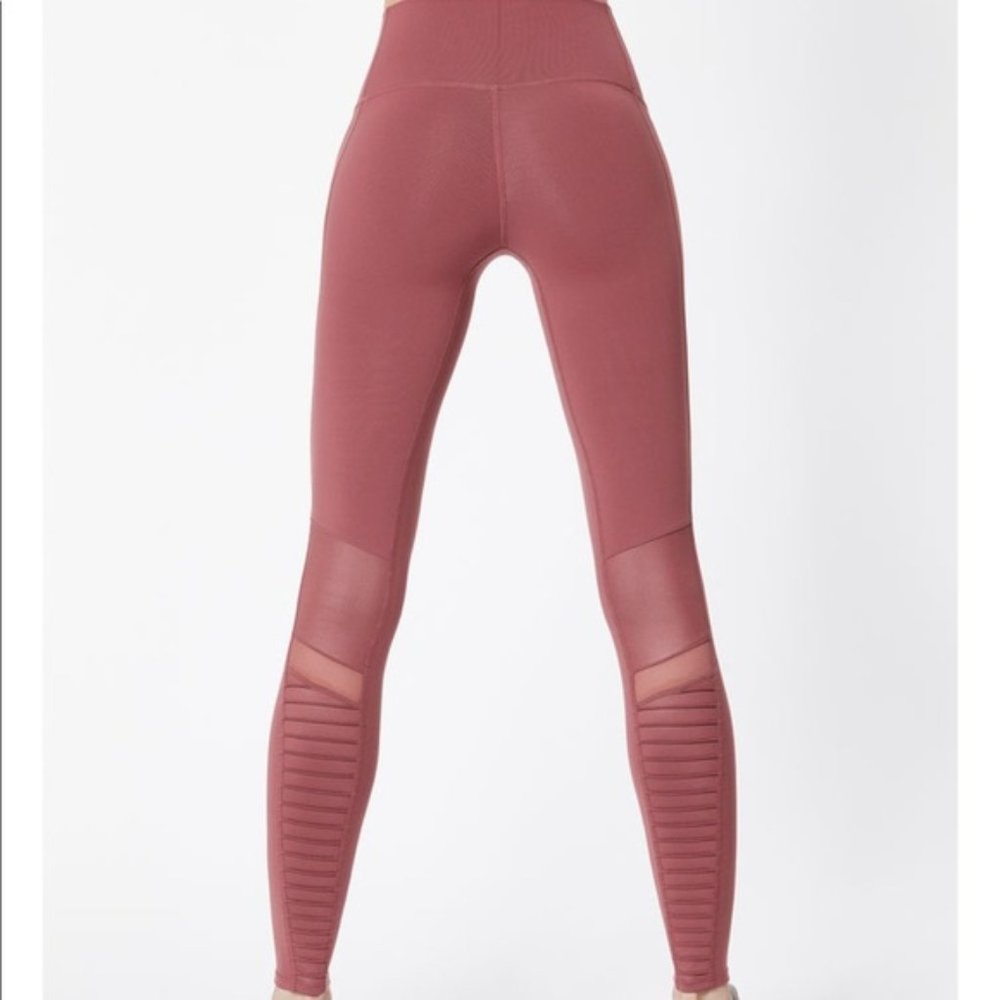 NWT Alo Yoga High Rise Moto Leggings in Earth Sz M - Picture 3 of 12